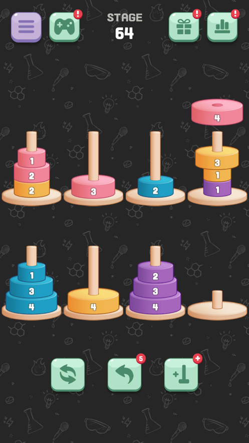 Tower of Hanoi Sorting Game