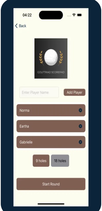 GolfTriad ScorePad app