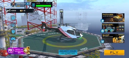 Jogo de simulador de vôo de helicóptero