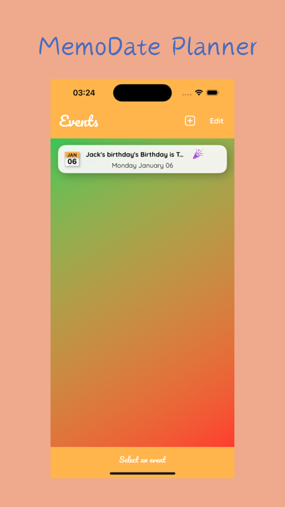 MemoryDate Planner app