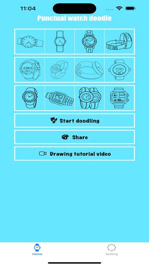 Punctual watch doodle app