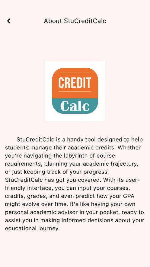 StuCreditCalc app