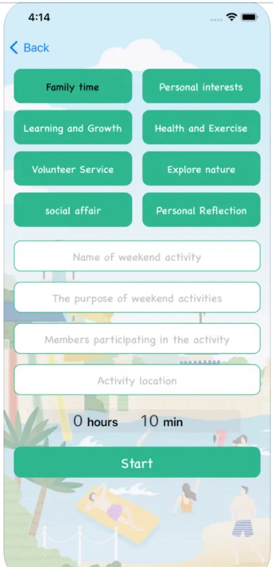 Weekend fun activities app