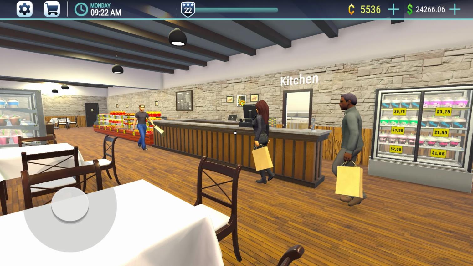 Integriertes Menü des Restaurant Simulator 3D