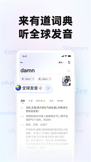 网易有道词典全球发音