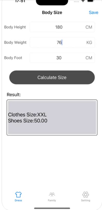 Home clothing measurement app