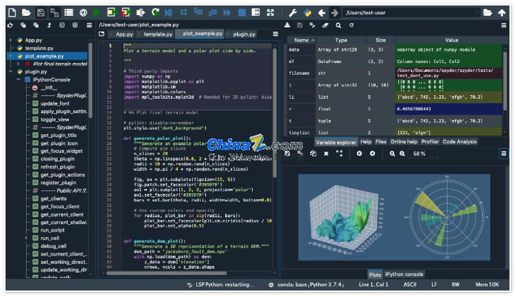 Lingkungan pengembangan terintegrasi Spyder v6.0.1