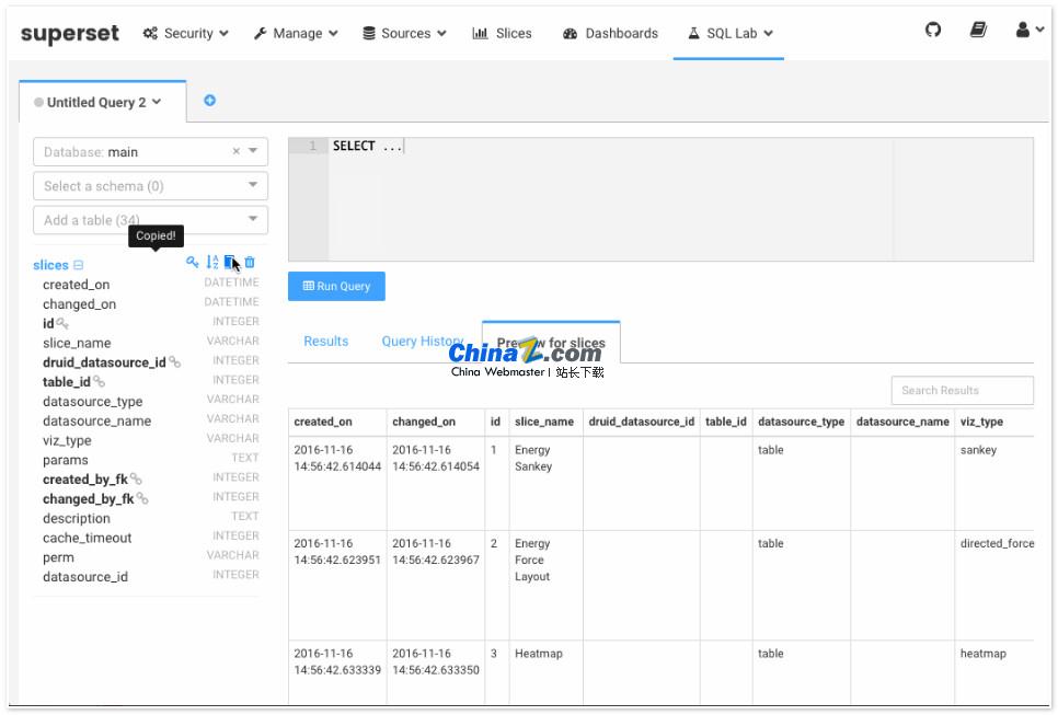 Apache Superset-Datenexplorations- und Visualisierungsplattform v2.1.3