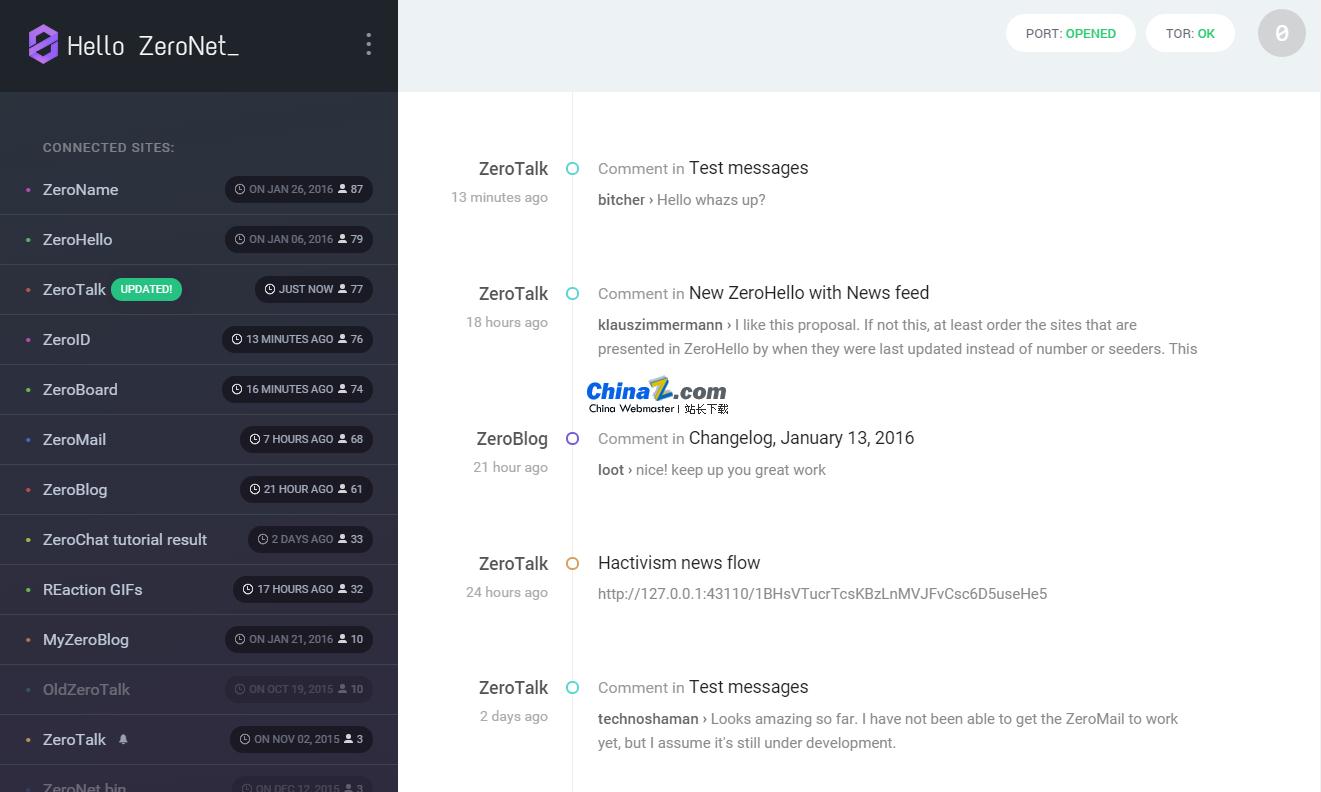 ZeroNet去中心化网站系统 v0.7.1