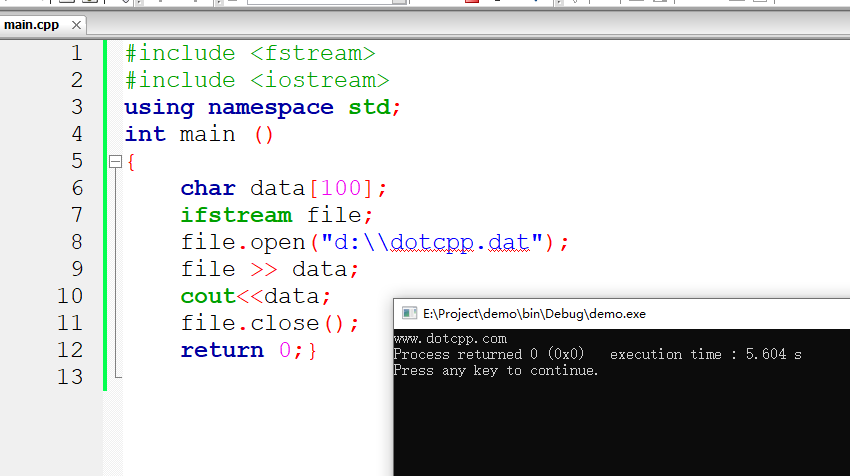 C++ file reading operation