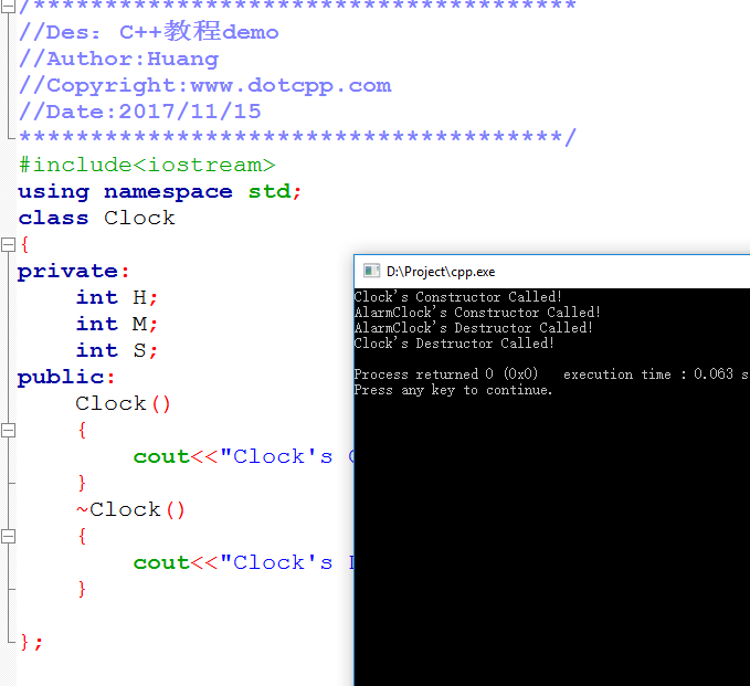 Detailed explanation of destructor examples of C++ derived classes