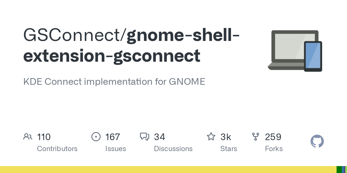 Расширение оболочки gnome gsconnect