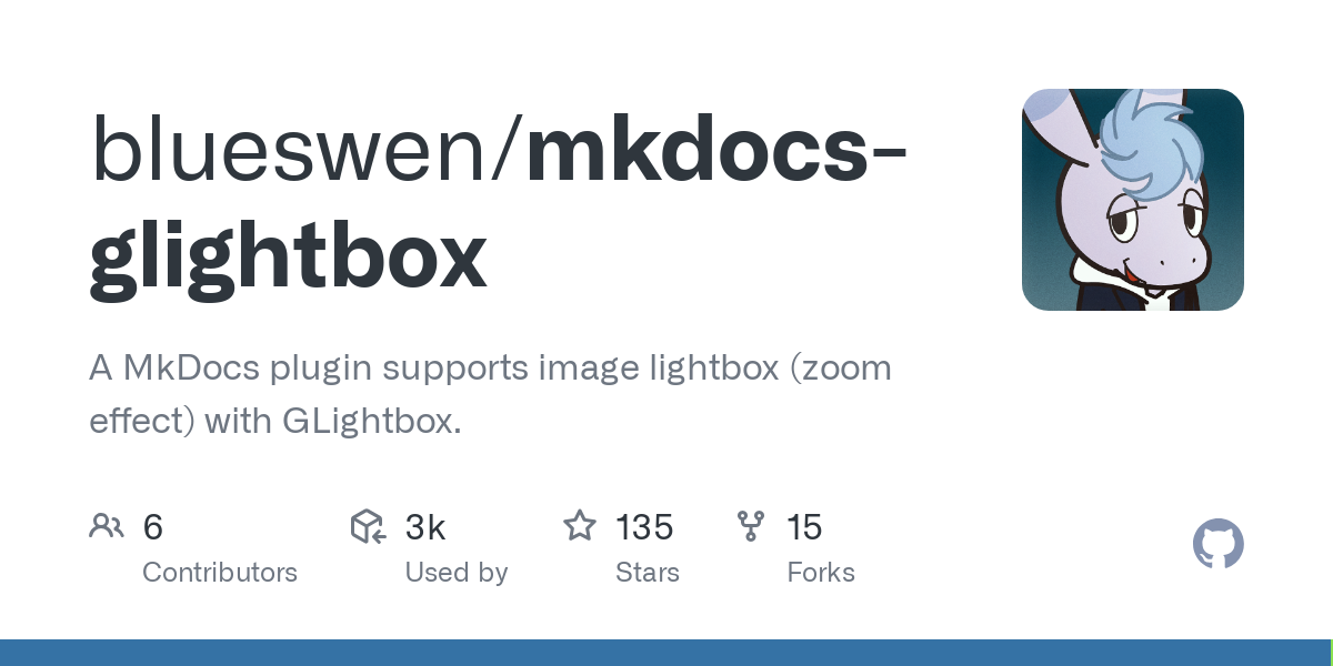 mkdocs glightbox