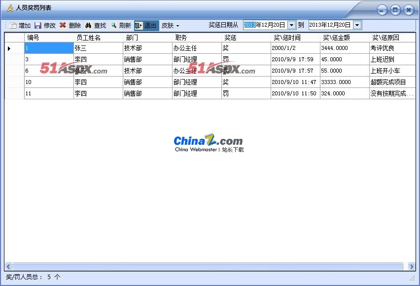 WinForm人事管理系統v1.0