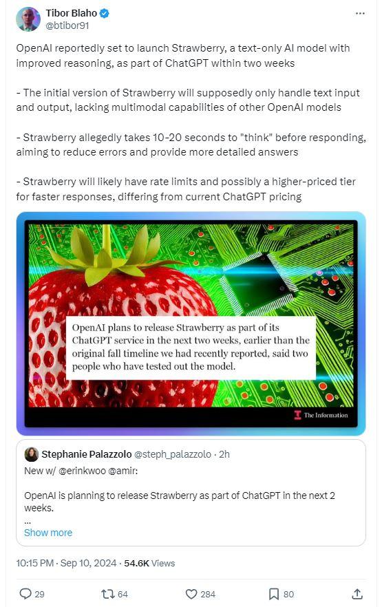 Das „Strawberry“-Modell von OpenAI mit Fokus auf Inferenz wird in zwei Wochen veröffentlicht? Es ist der nächste große Durchbruch in der künstlichen Intelligenz