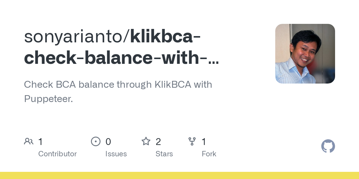 klikbca check balance with puppeteer