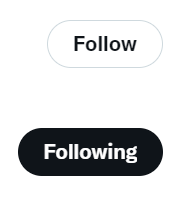Tombol Ikuti/Mengikuti yang tidak terbalik menggunakan gaya Twitter monokrom baru
