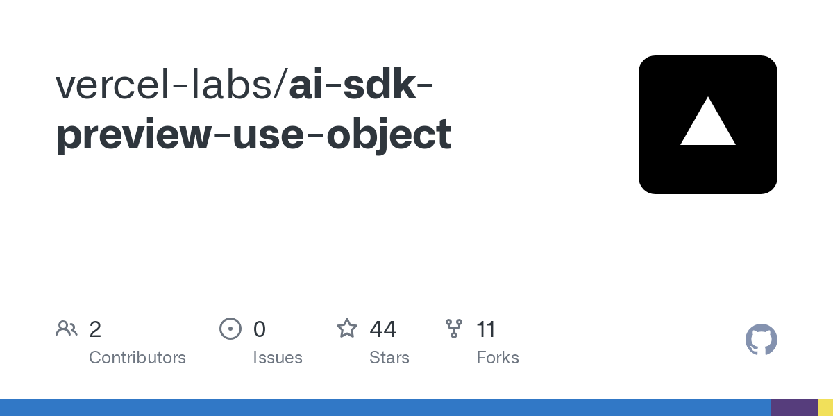 ai sdk preview use object