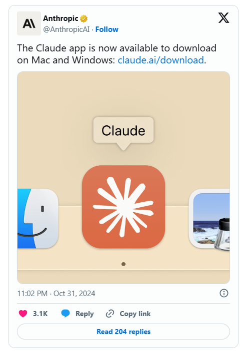 Anthropic meluncurkan aplikasi desktop Claude, tersedia untuk Mac dan Windows