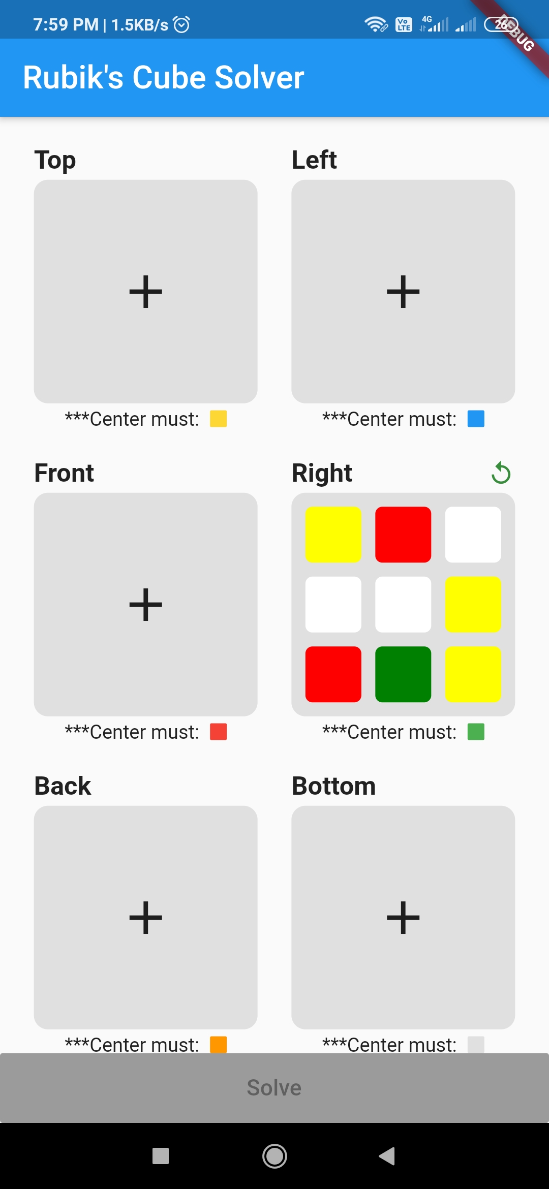 Flutter AI Rubik cube Solver