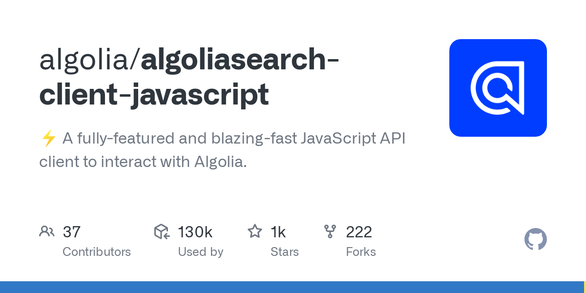 algoliasearch client javascript