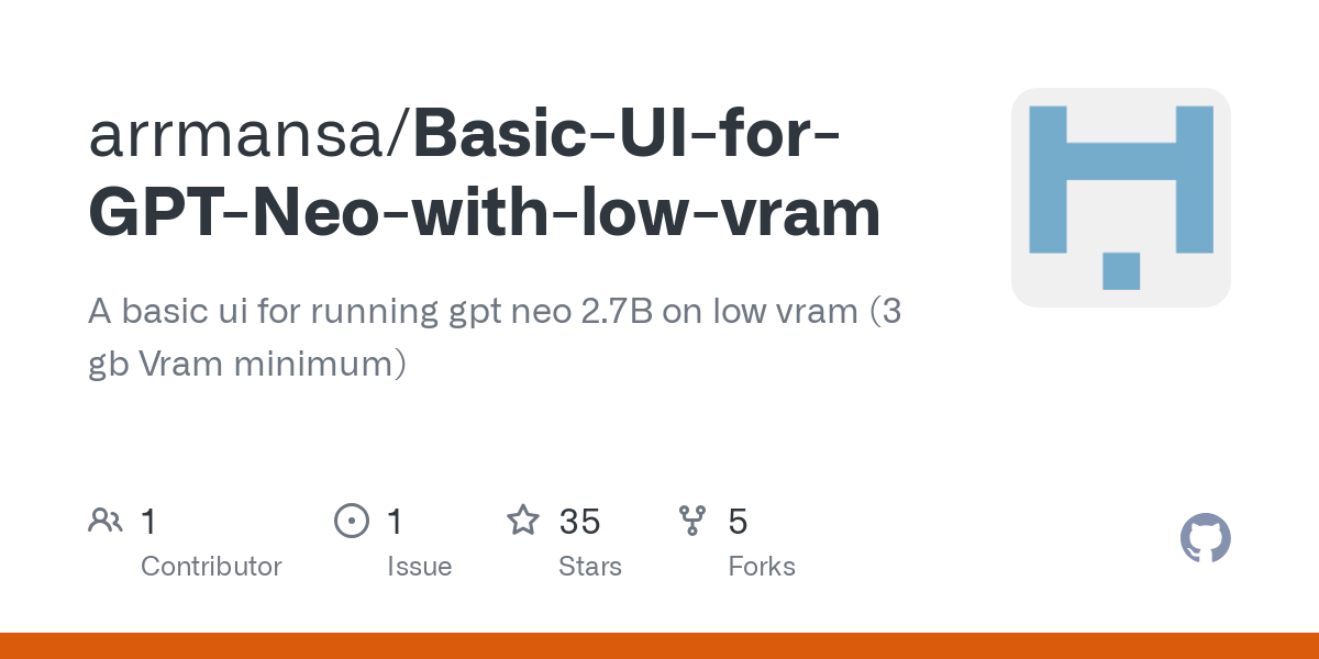 Basic UI for GPT Neo with low vram