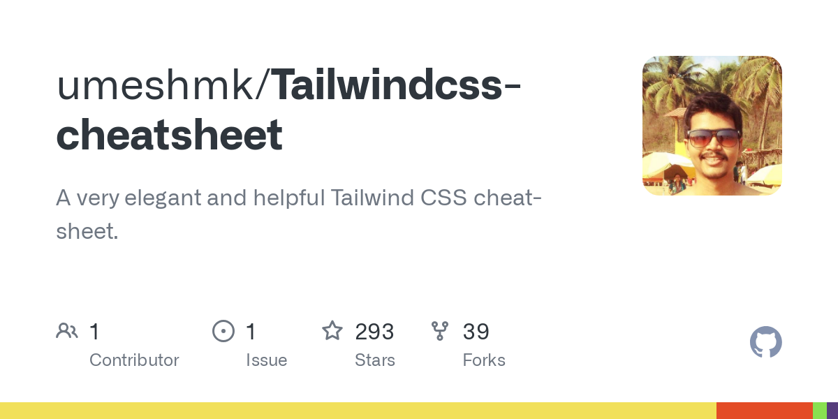 Tailwindcss cheatsheet