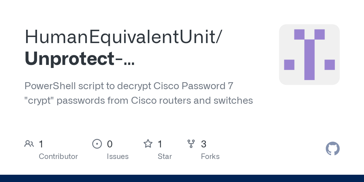 Unprotect CiscoPassword7