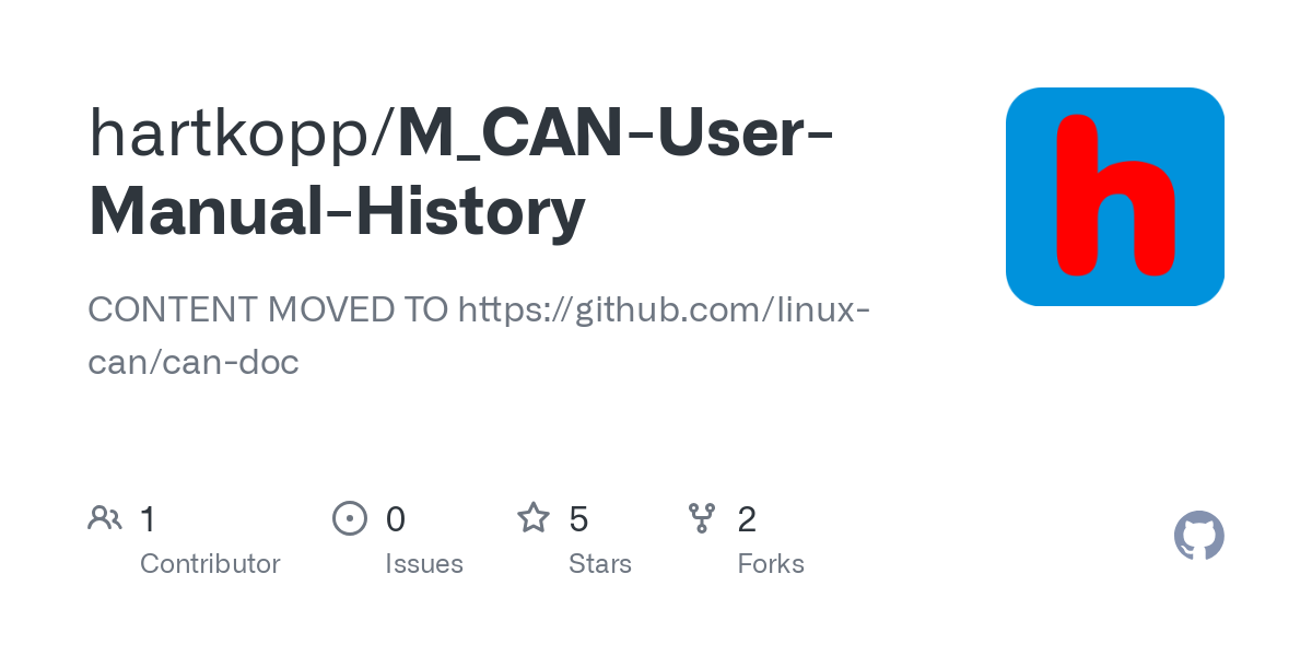 M_CAN User Manual History