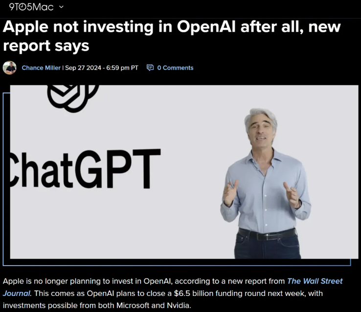 Apple จะไม่ติดตามการจัดหาเงินทุน 6.5 พันล้านดอลลาร์สหรัฐ! OpenAI ตกอยู่ในอันตรายจากการจัดหาเงินทุนขนาดใหญ่