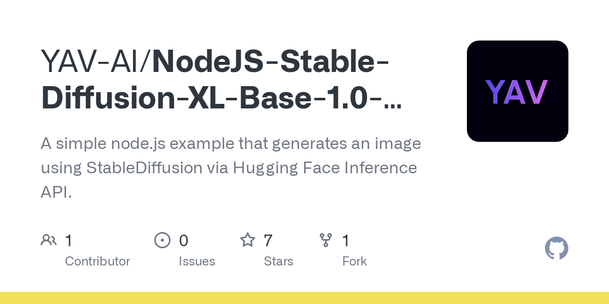 NodeJS Stable Diffusion XL Base 1.0 Hugging Face Inference API