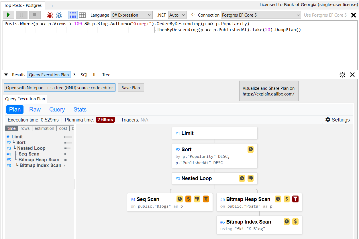 PostgreSQL query plan