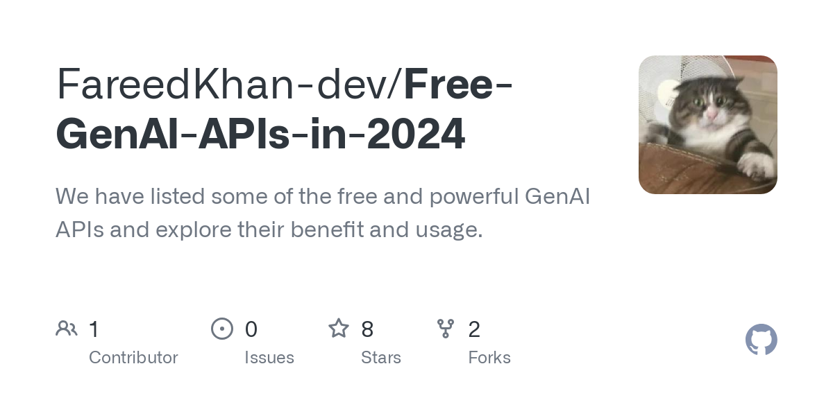 Free GenAI APIs in 2024