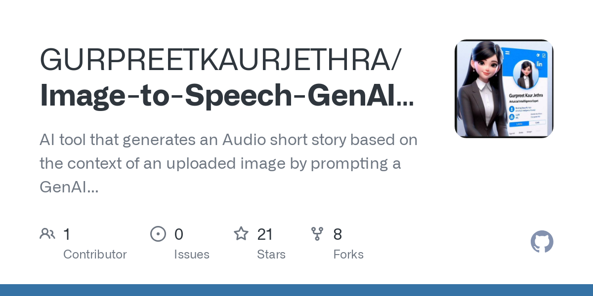 Image to Speech GenAI Tool Using LLM