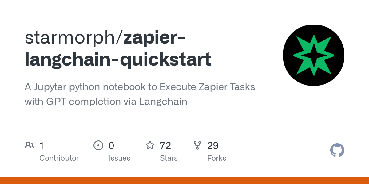 início rápido do zapier langchain