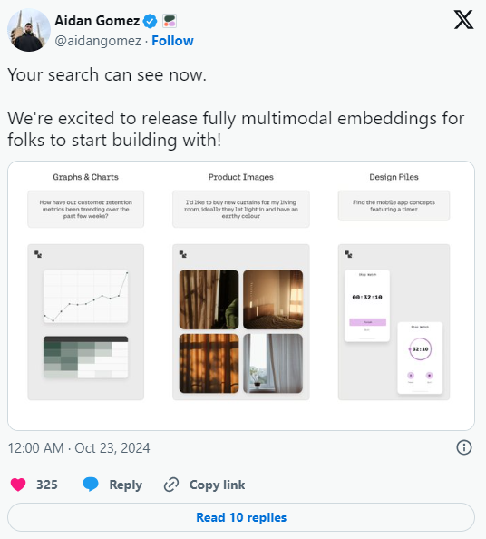 ​Cohere launches multi-modal search model Embed3, which can retrieve files using text and images