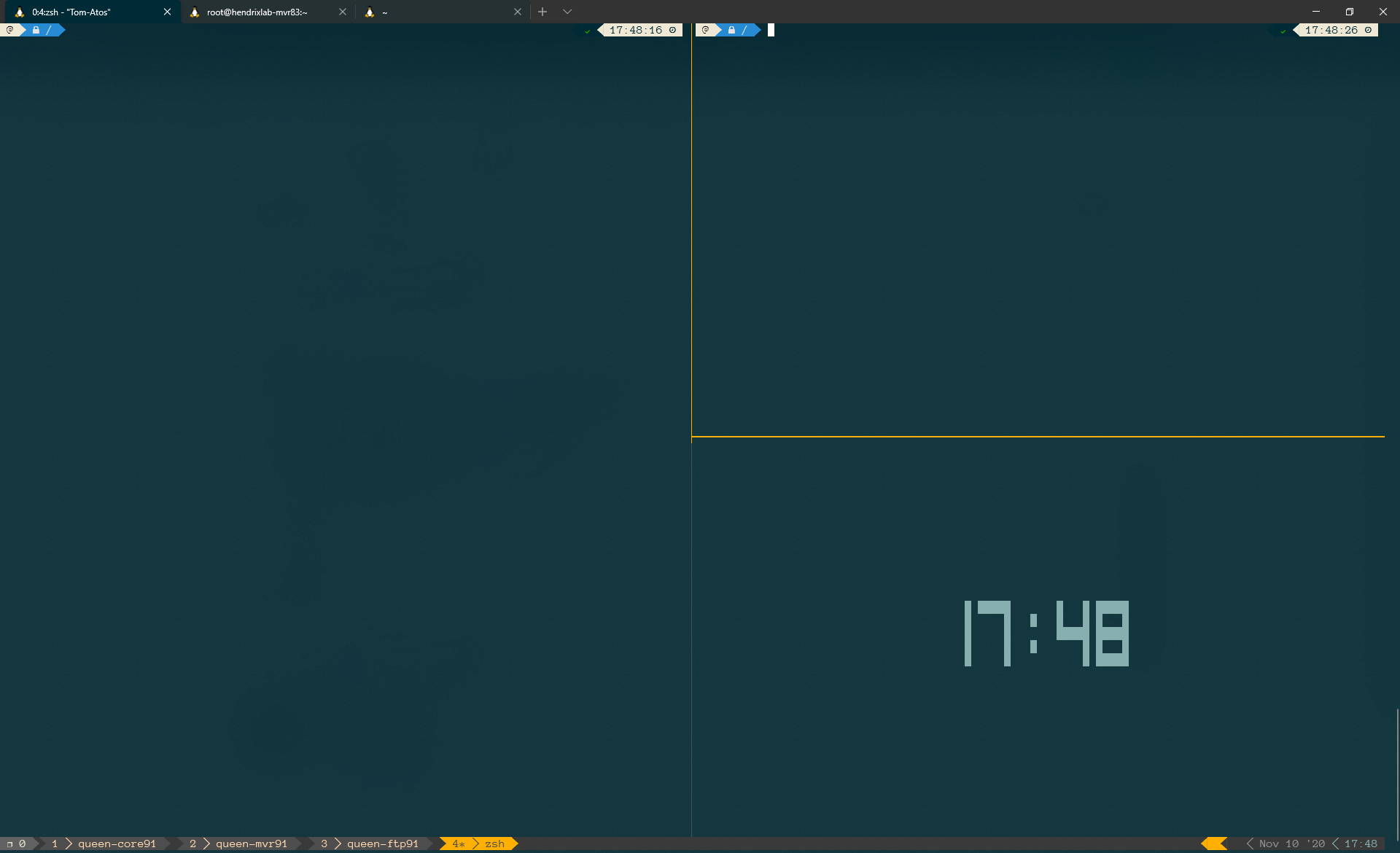 Предварительный просмотр Tmux