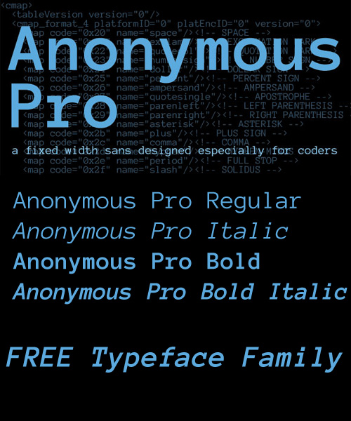 Шрифт Anonymous Pro