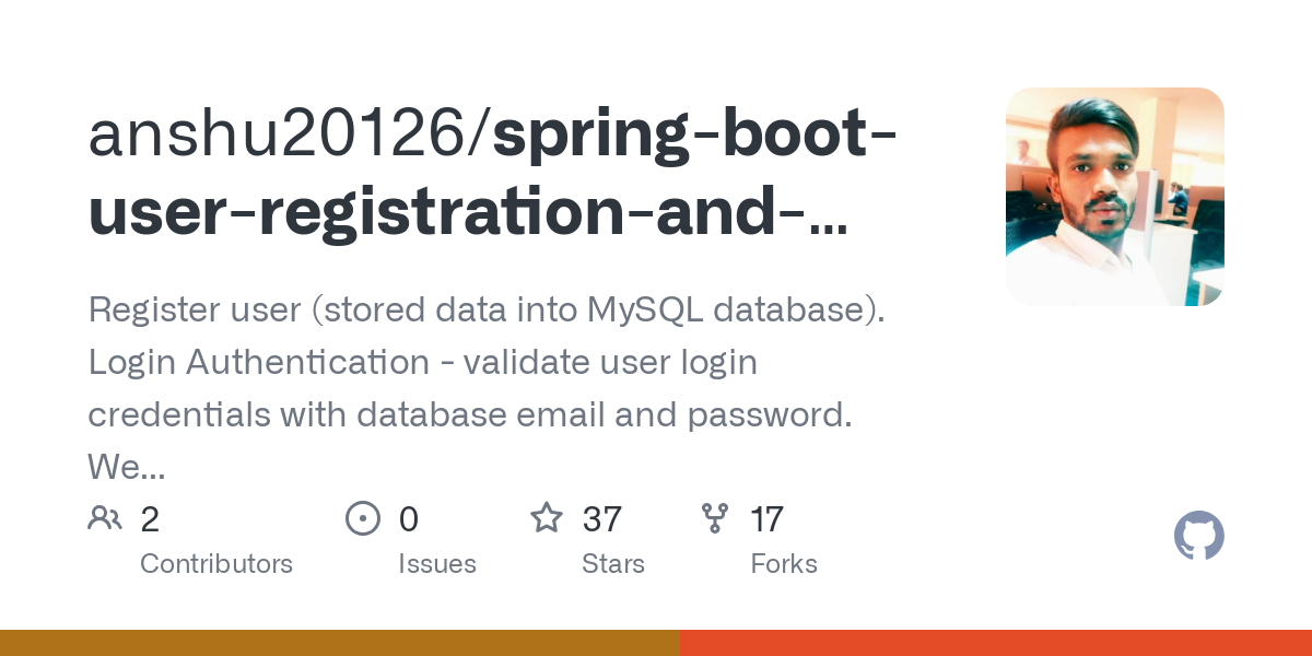 spring boot user registration and Login