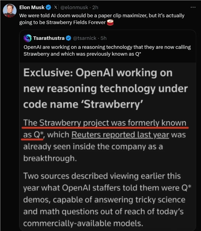 OpenAI Strawberry Project révèle : la puissance de raisonnement de Q* explose, l’avenir est à portée de main !