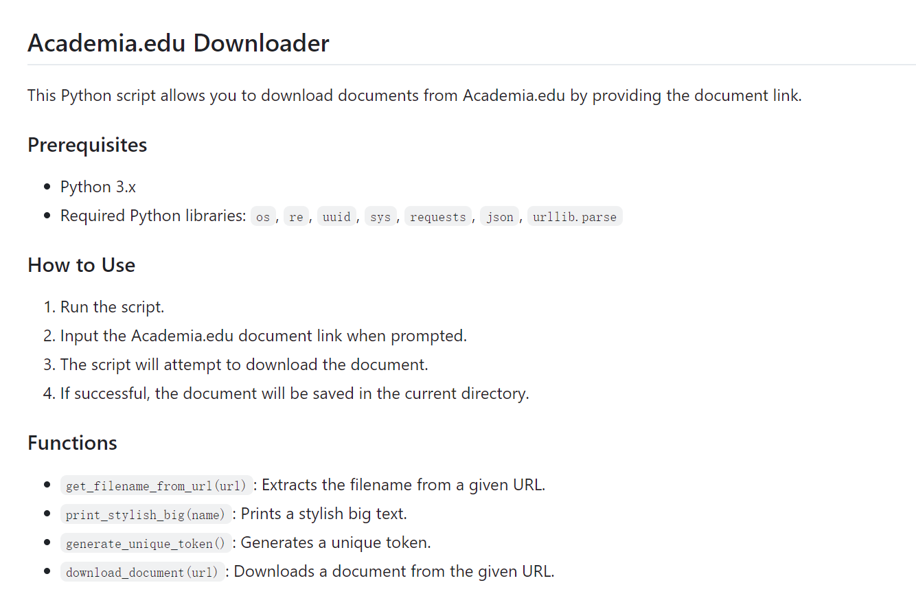 Academia.edu Downloader