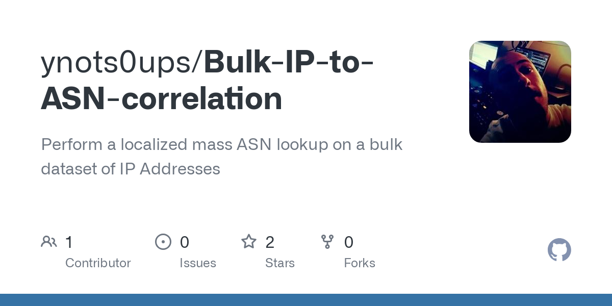 Bulk IP to ASN correlation