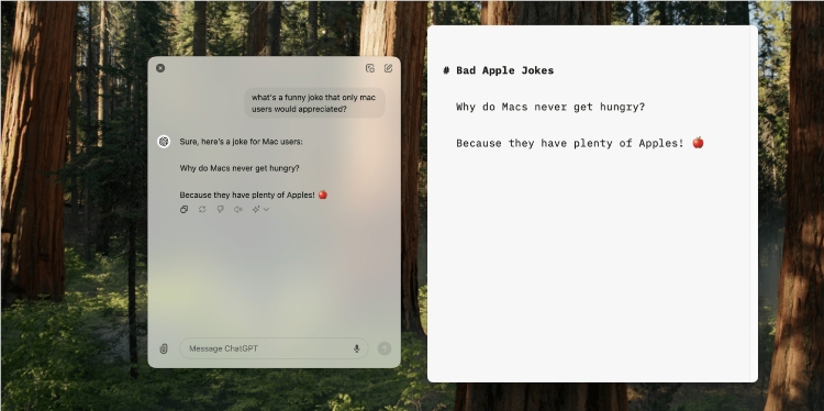 Aplikasi ChatGPT versi Mac telah banyak diperbarui, menyediakan jendela berdampingan untuk memfasilitasi multi-tasking