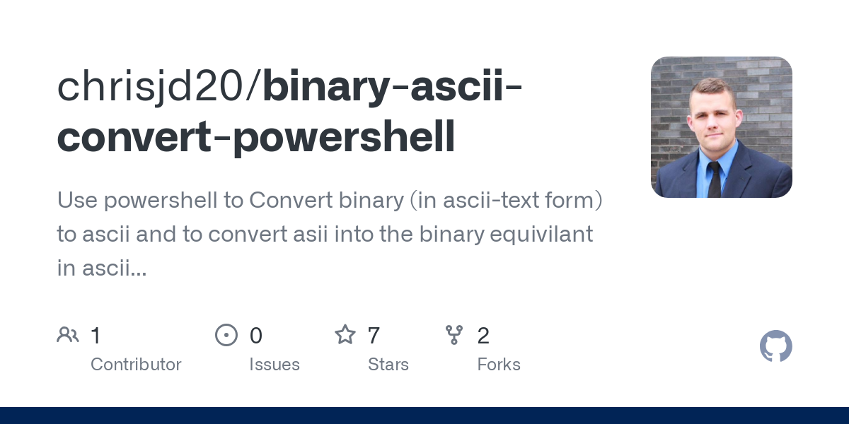 binary ascii convert powershell