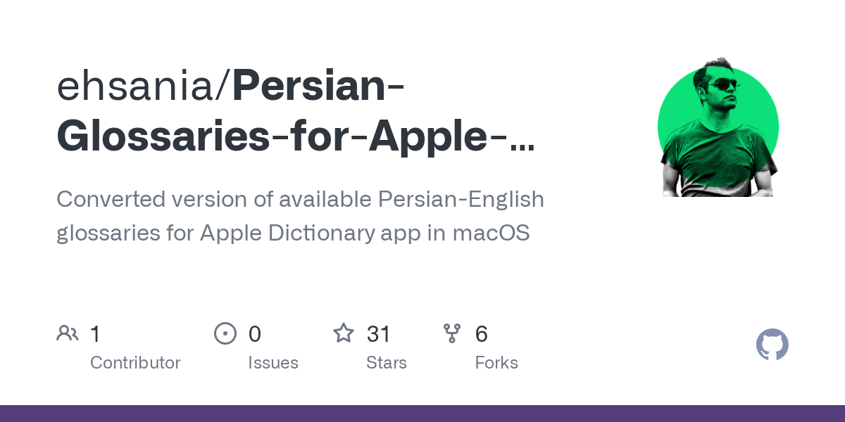 Persian Glossaries for Apple Dictionary