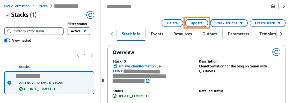 Tumpukan pembaruan CloudFormation