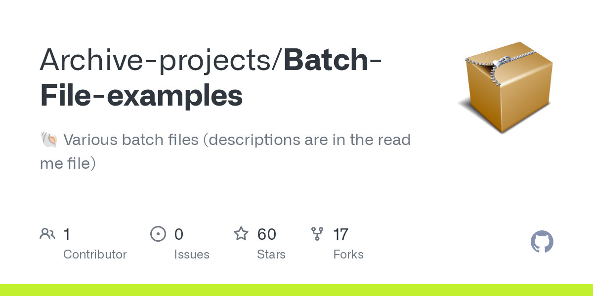 Batch File examples