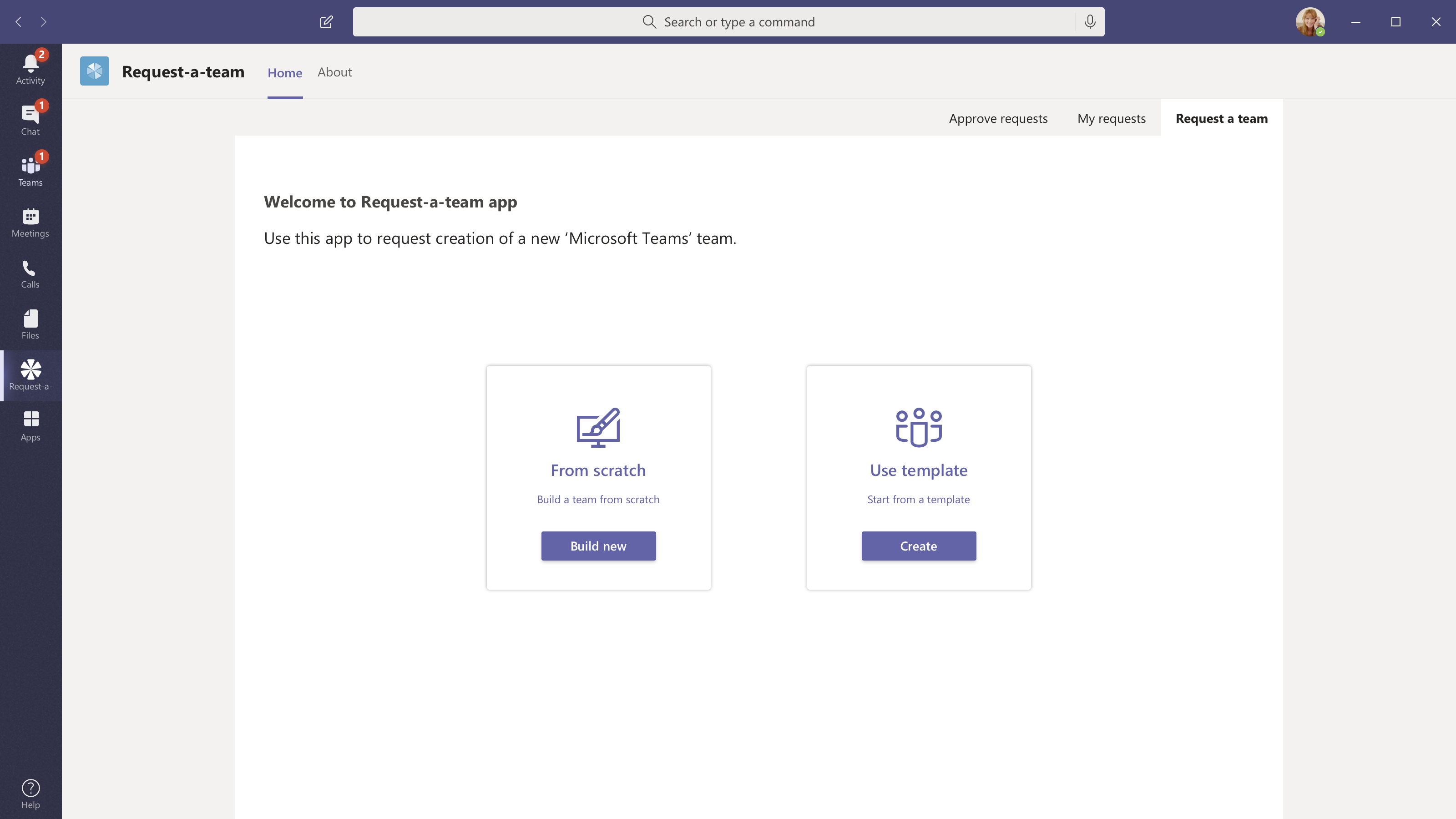 microsoft teams apps requestateam