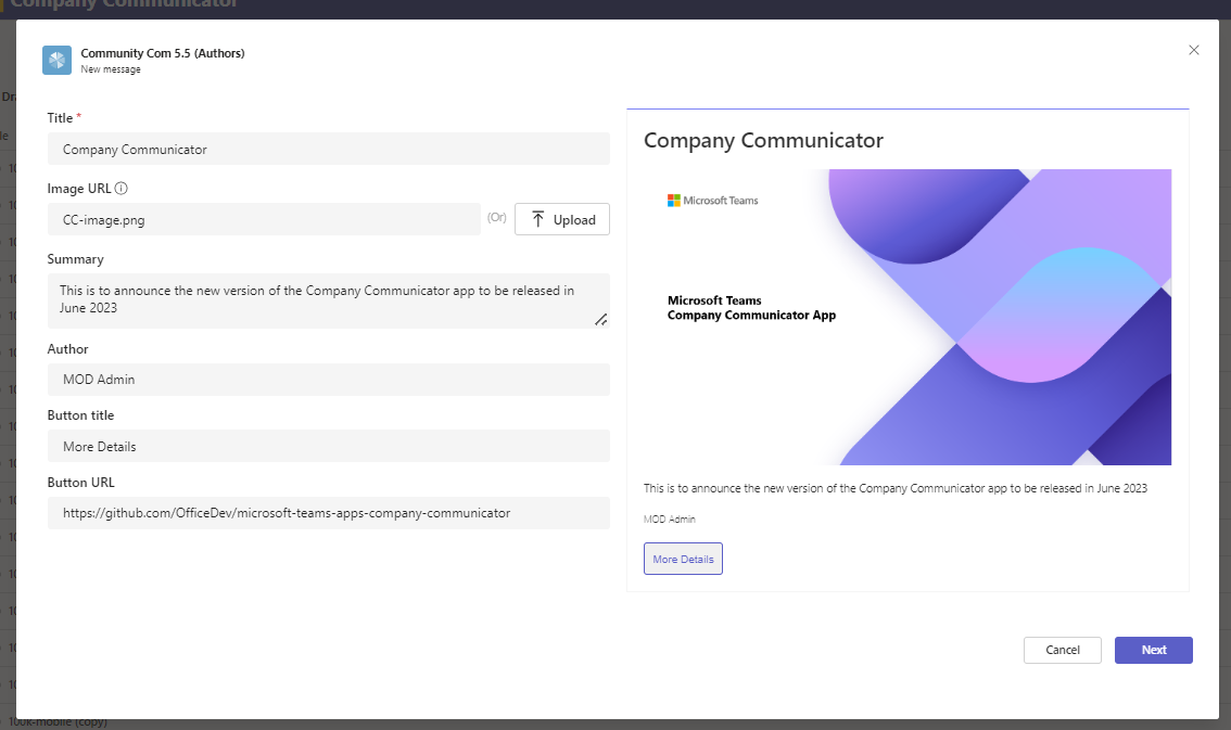 microsoft teams apps company communicator