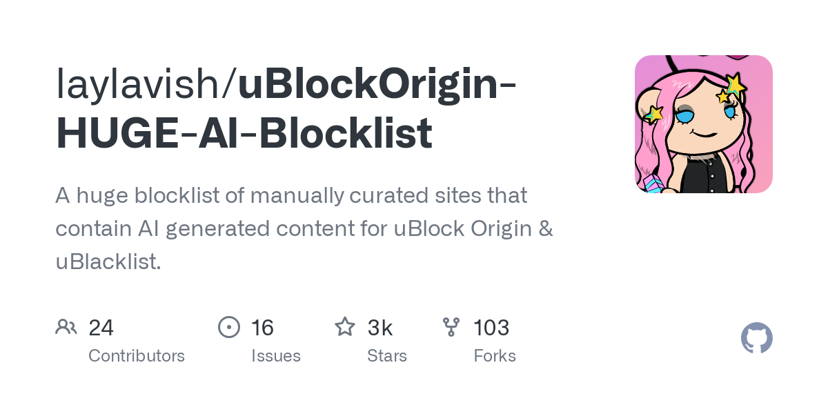 uBlockOrigin HUGE AI Blocklist